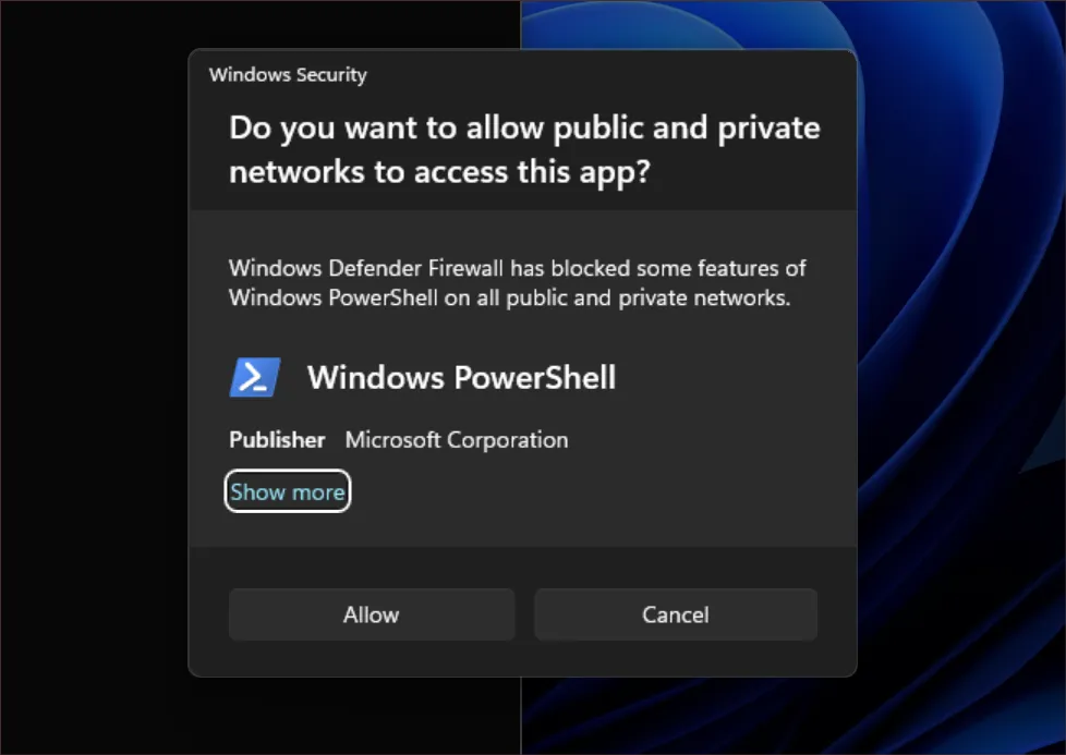 Снимок экрана диалогового окна «Безопасность Windows» в Windows 11 сборки 25267 с обновленным дизайном, соответствующим системной теме.
