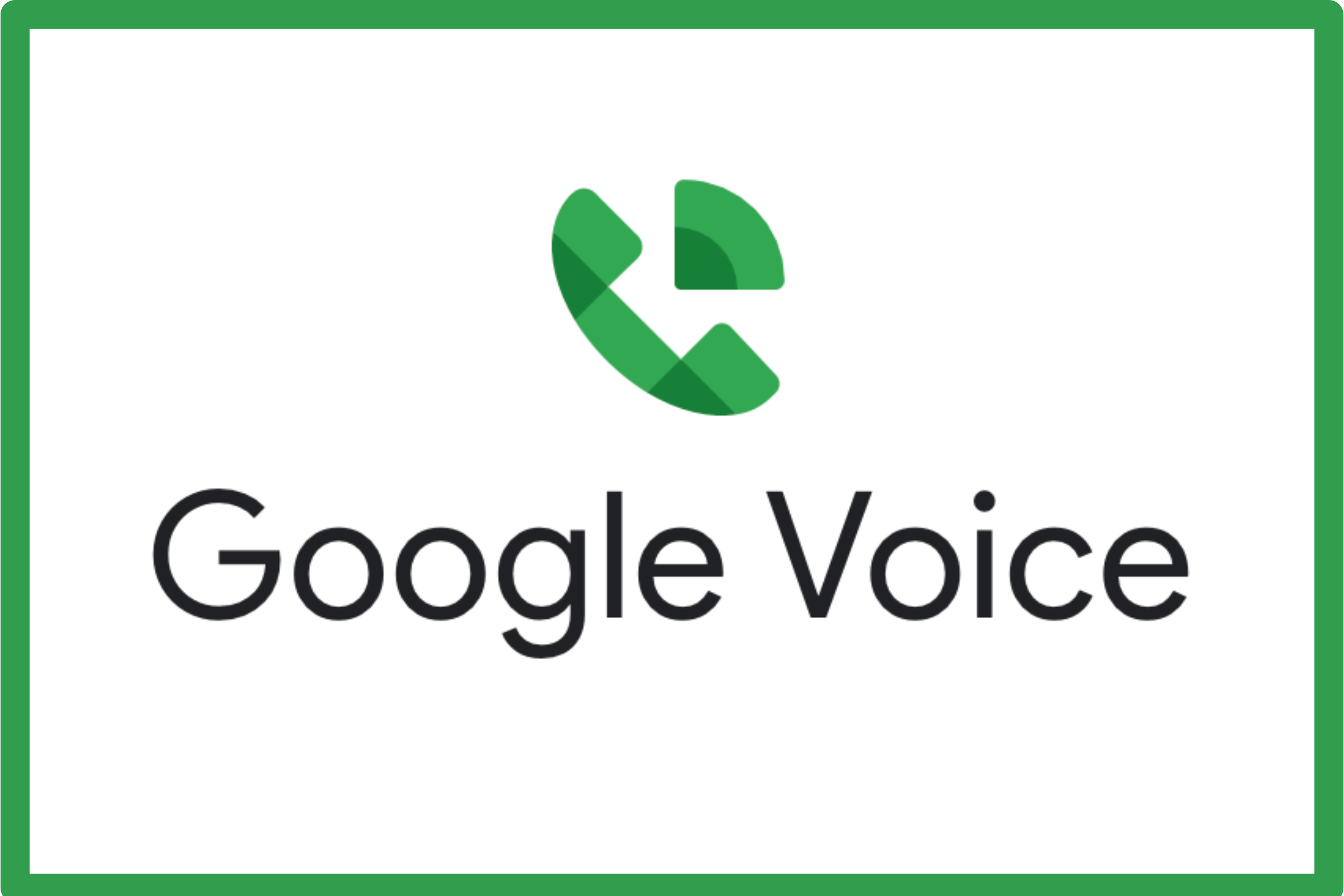 Google Voice logo with a green frame 