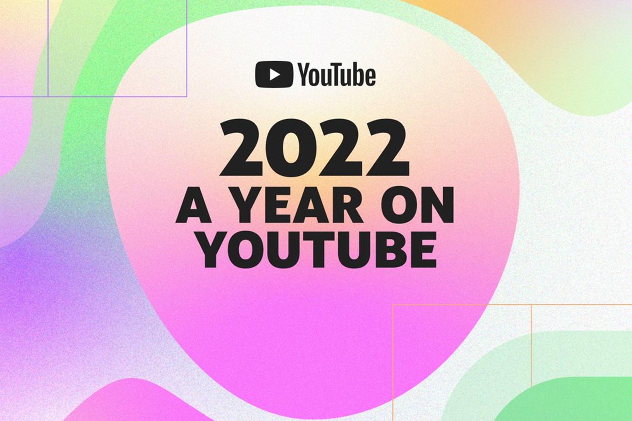 Colorful illustration with YouTube logo and text saying 2022 a year on youtube.