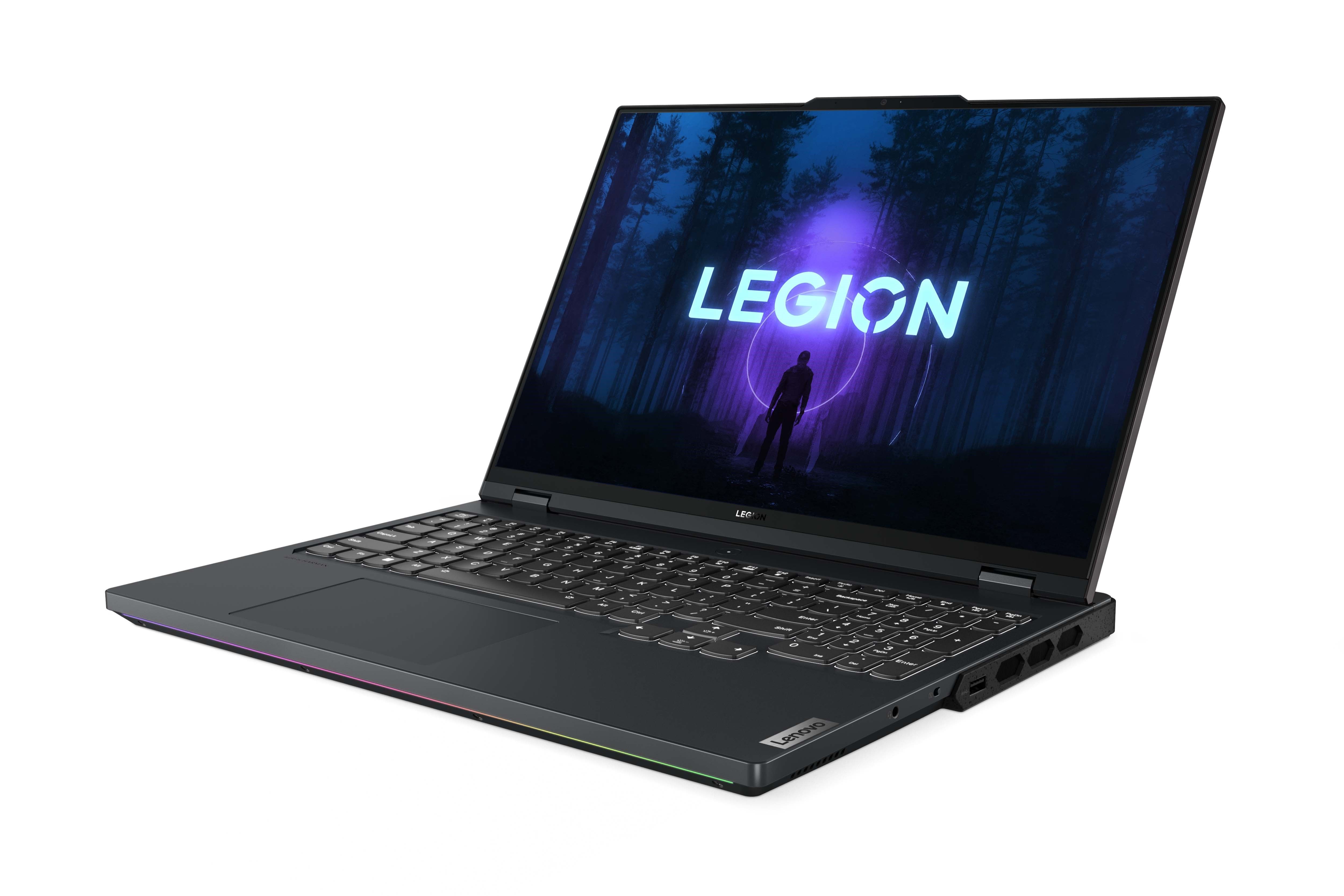 Angled front view of the Lenovo Legion 5 Pro facing left
