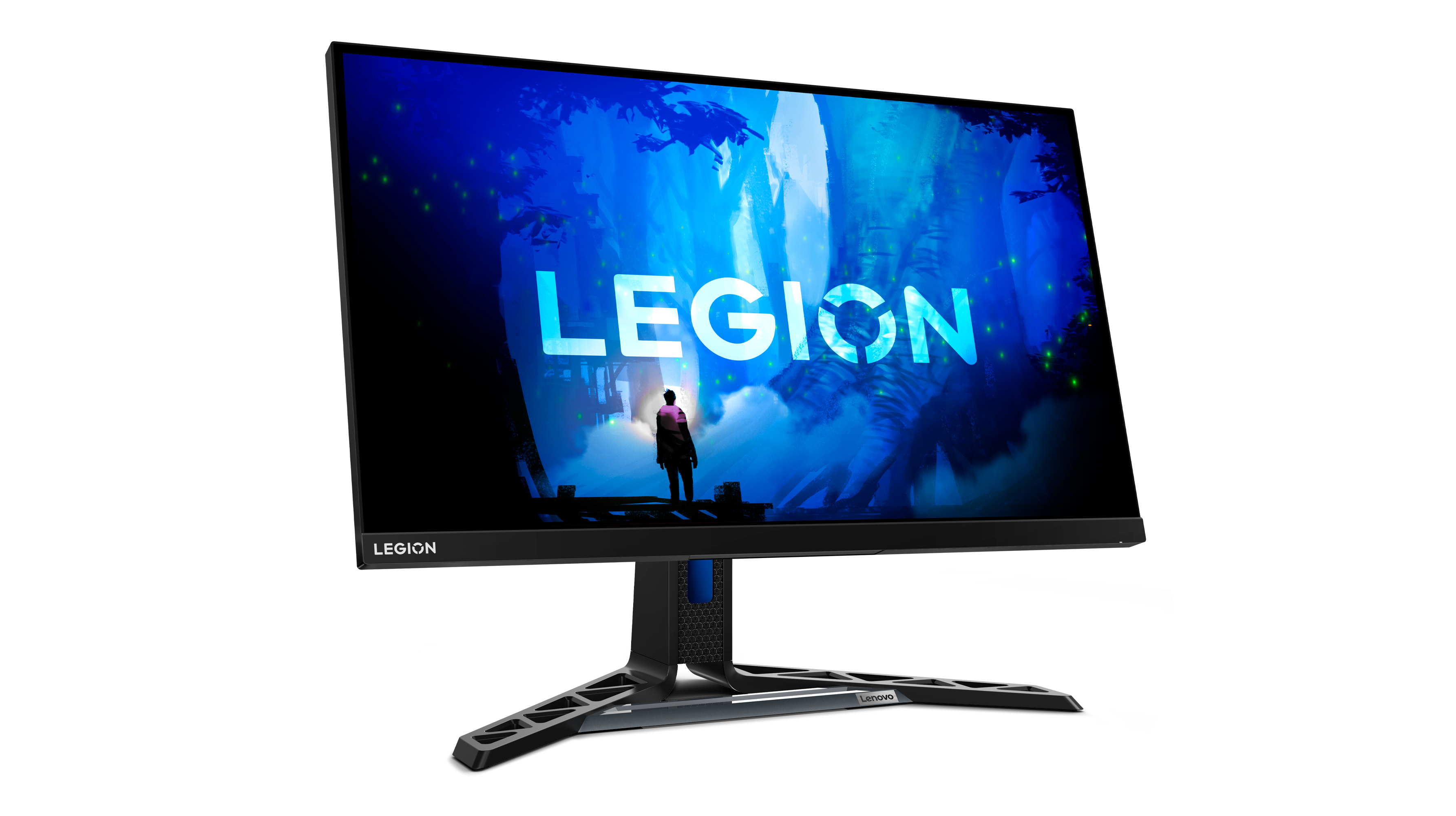 Angled front view of the Lenovo Legion Y32f-30 monitor