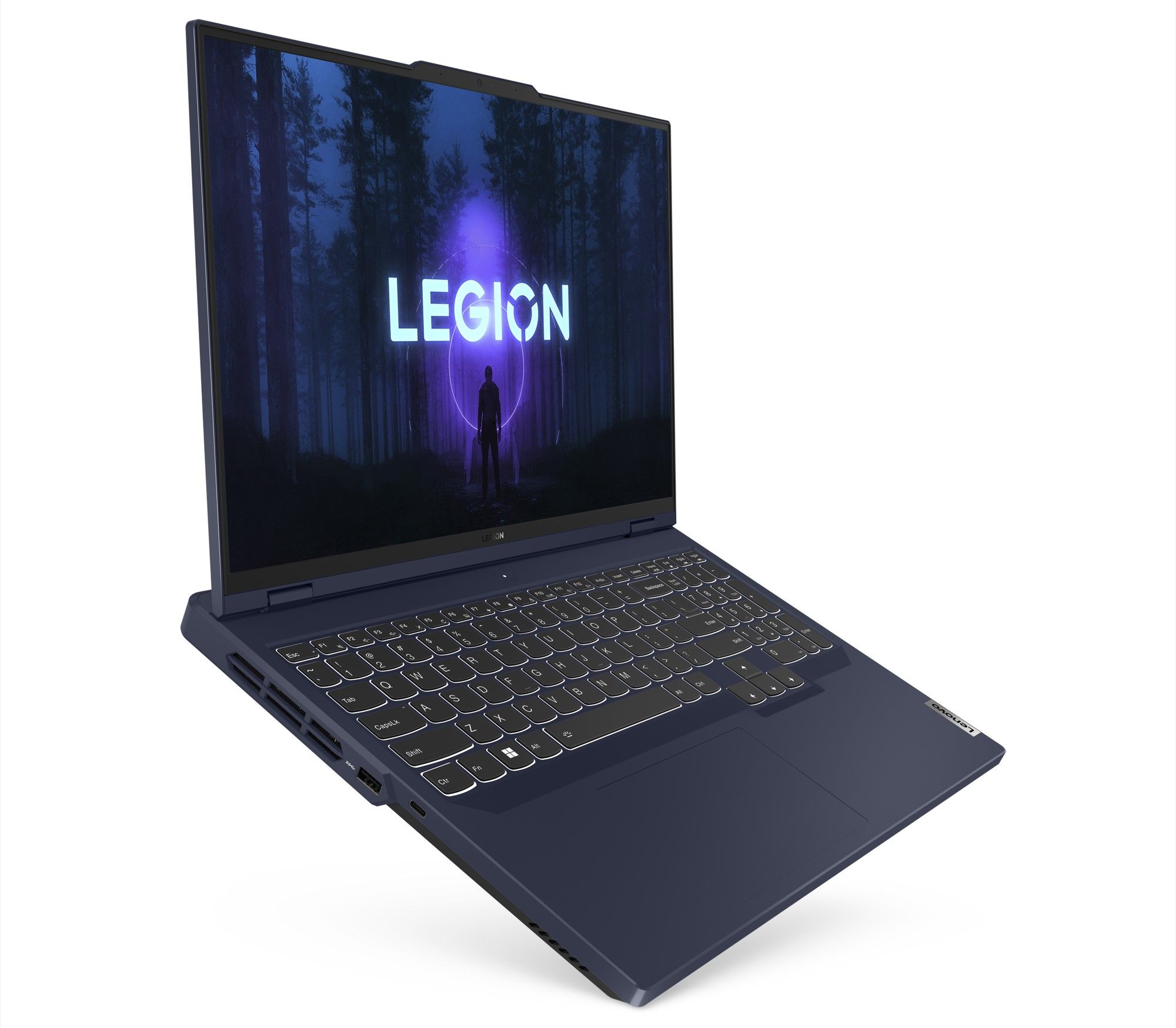 Angled front view of the Lenovo Legion Pro 5i facing right