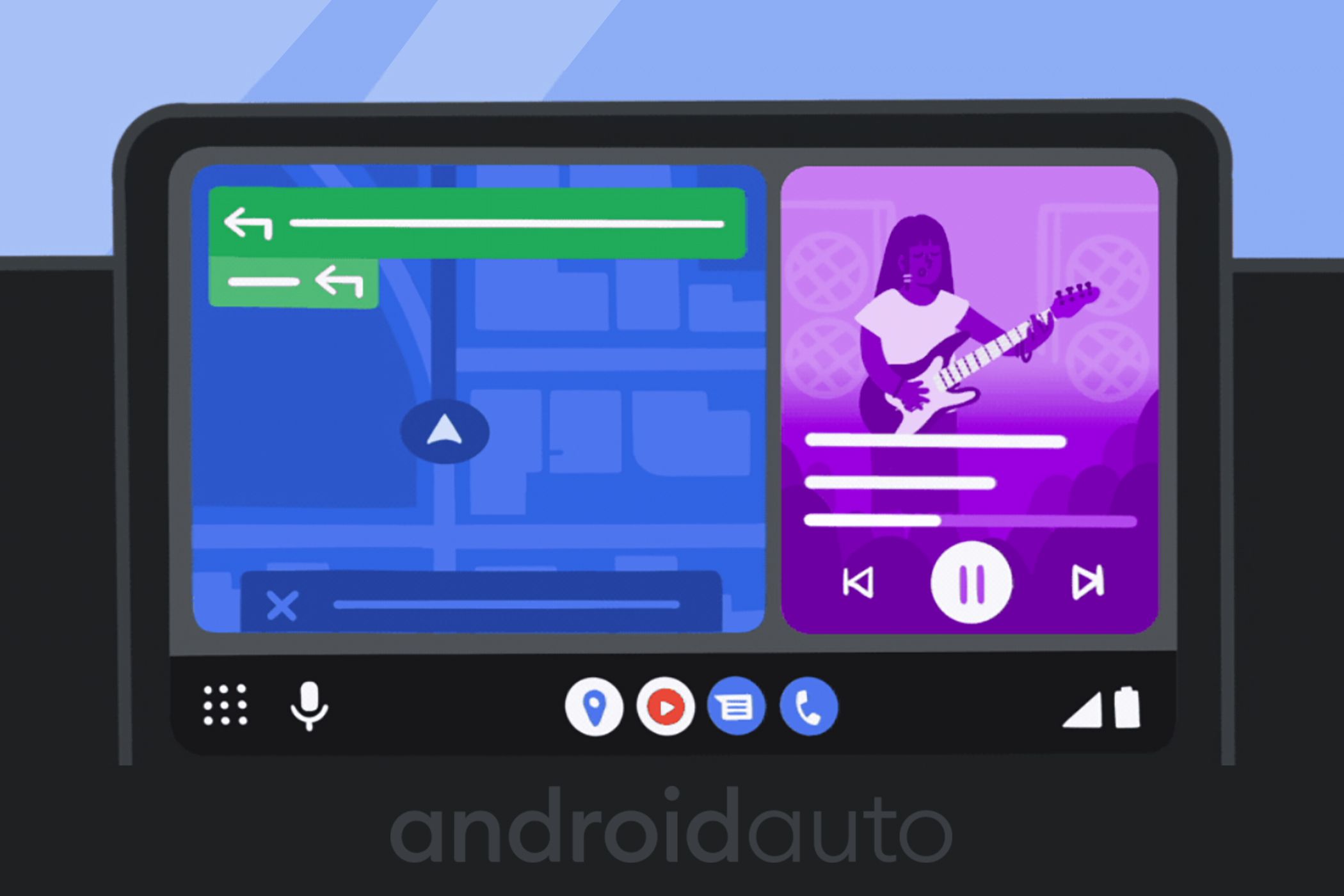 Android Auto coolwalk design graphic.