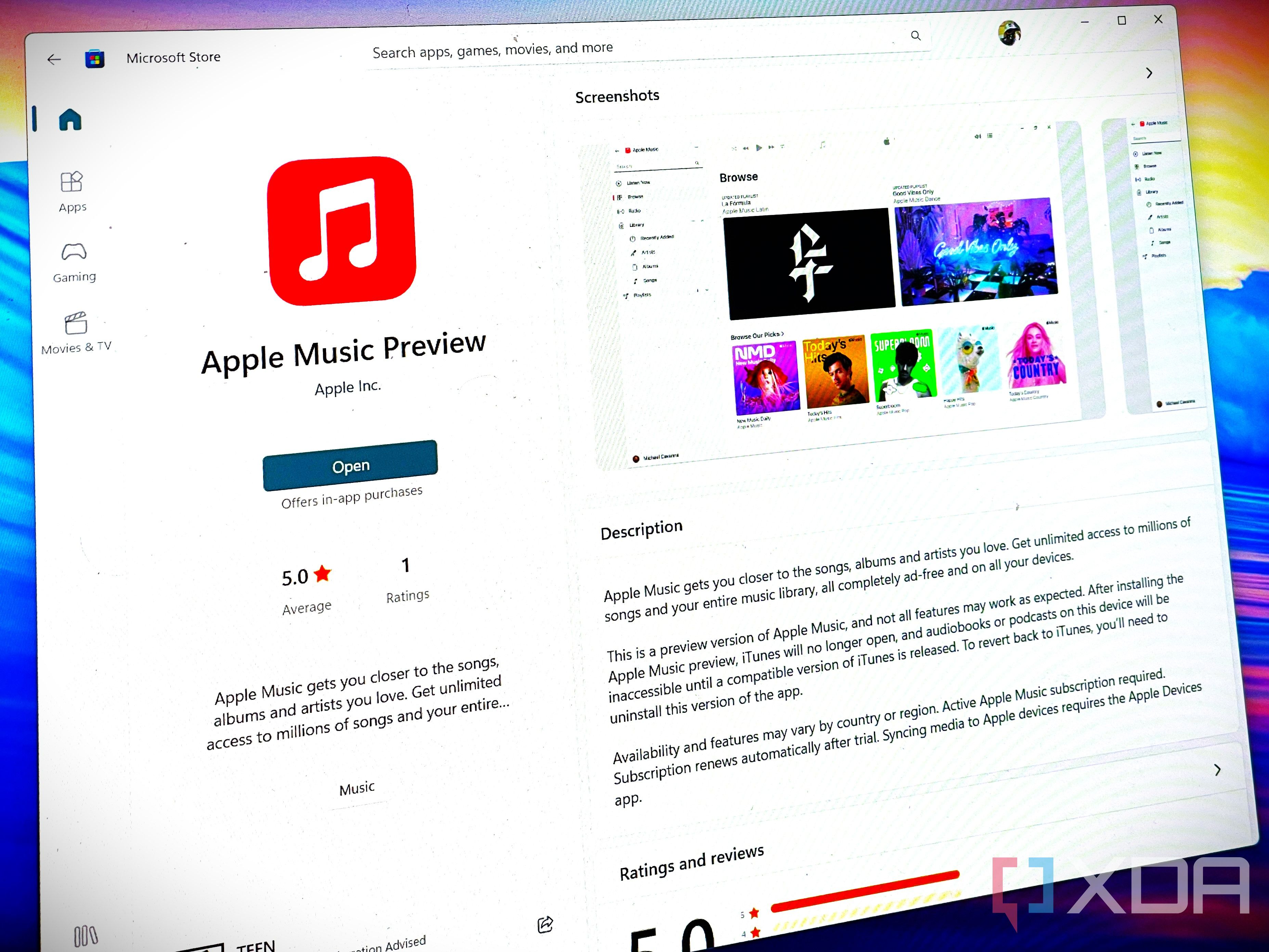 Apple Music, TV, and Devices preview apps arrive in the Microsoft Store