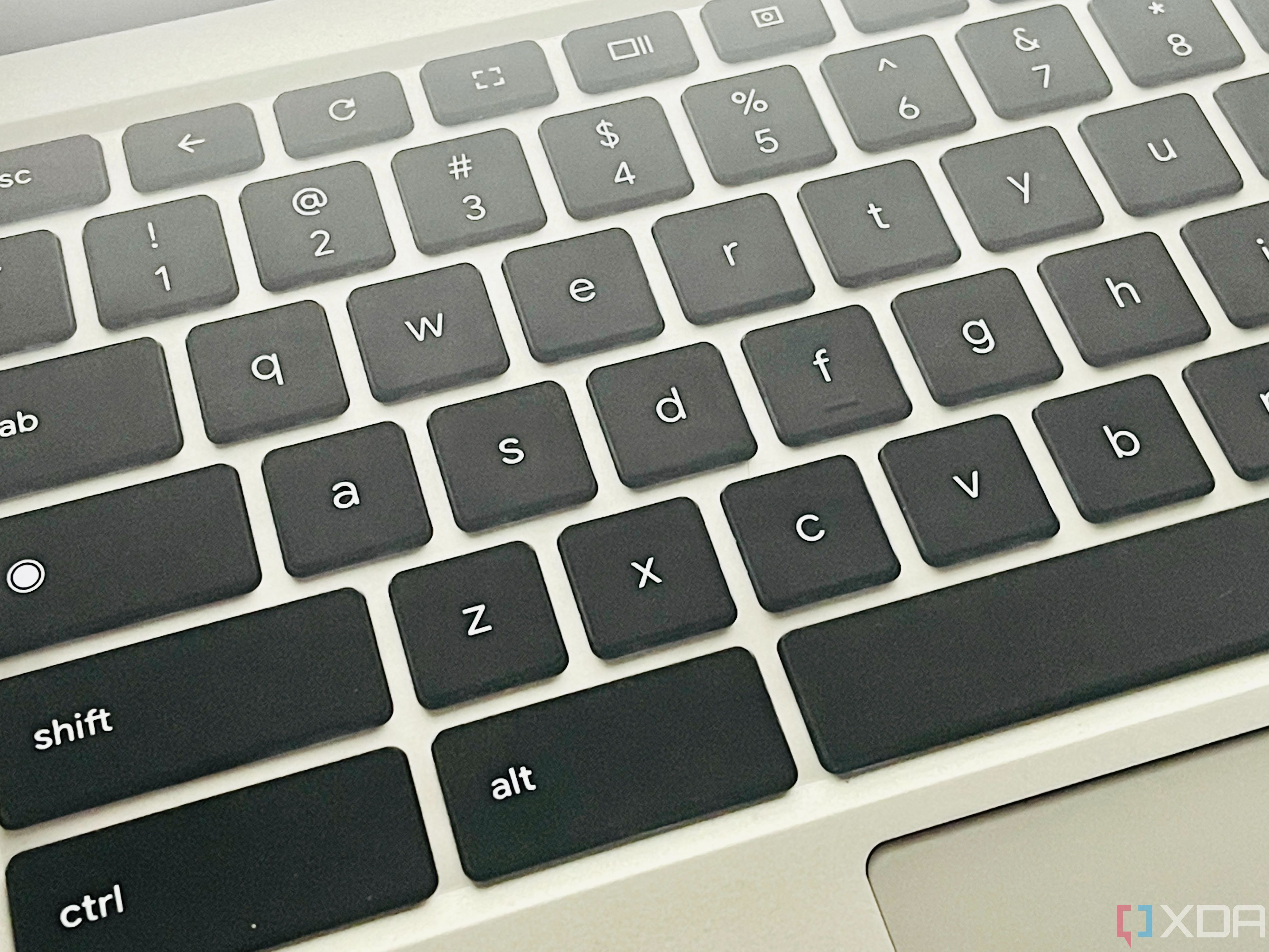 A keyboard on a Chromebook
