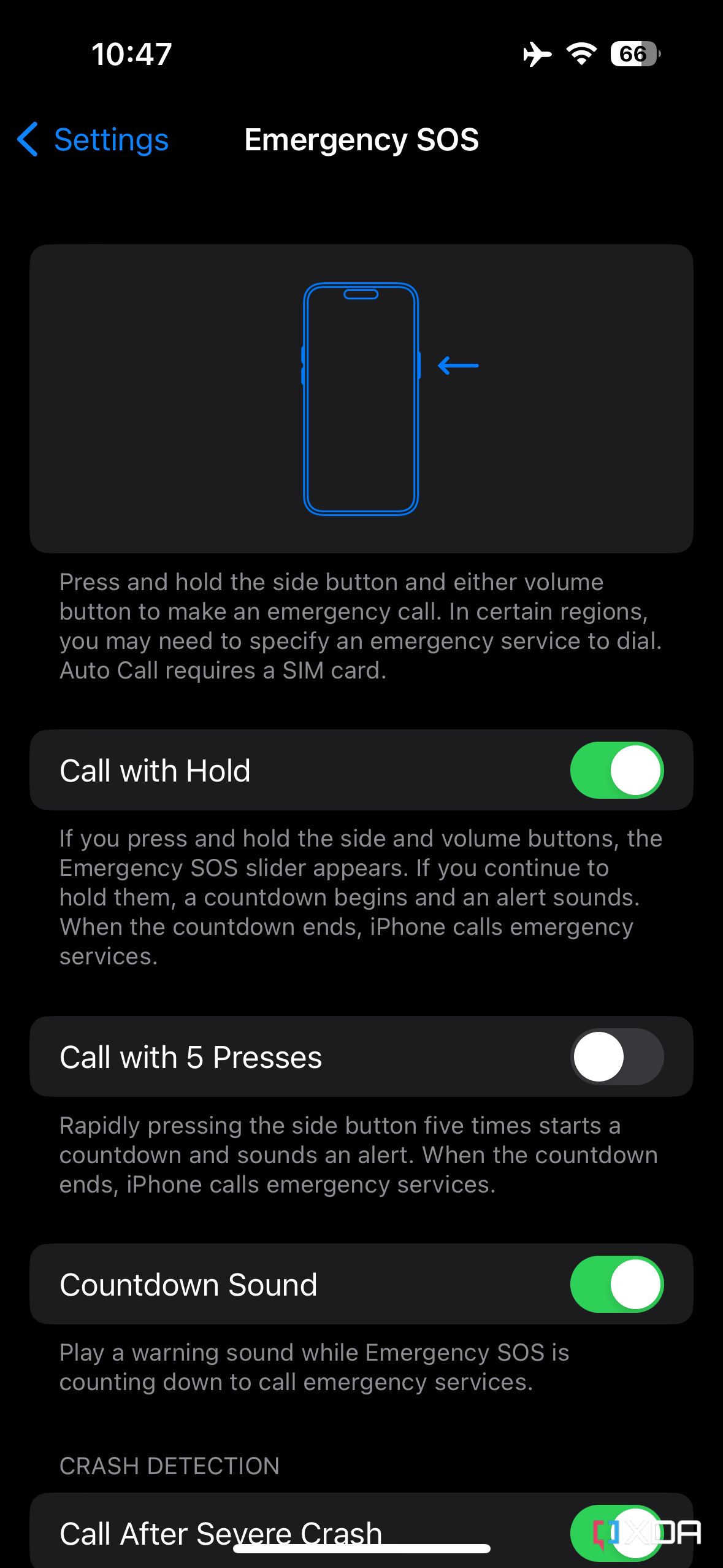 Emergency SOS on iOS