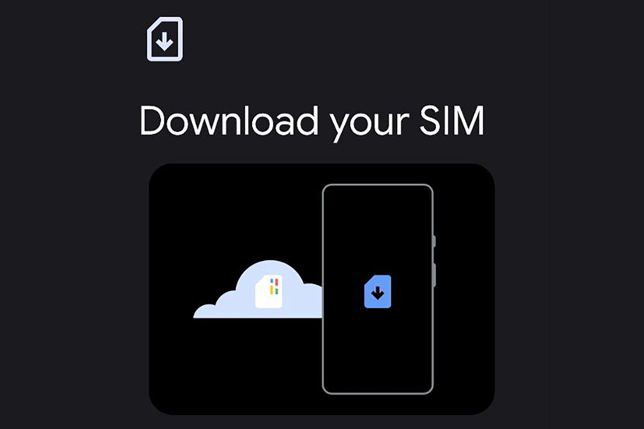 eSIM setup graphic from Pixel 7 Pro running Android 13.
