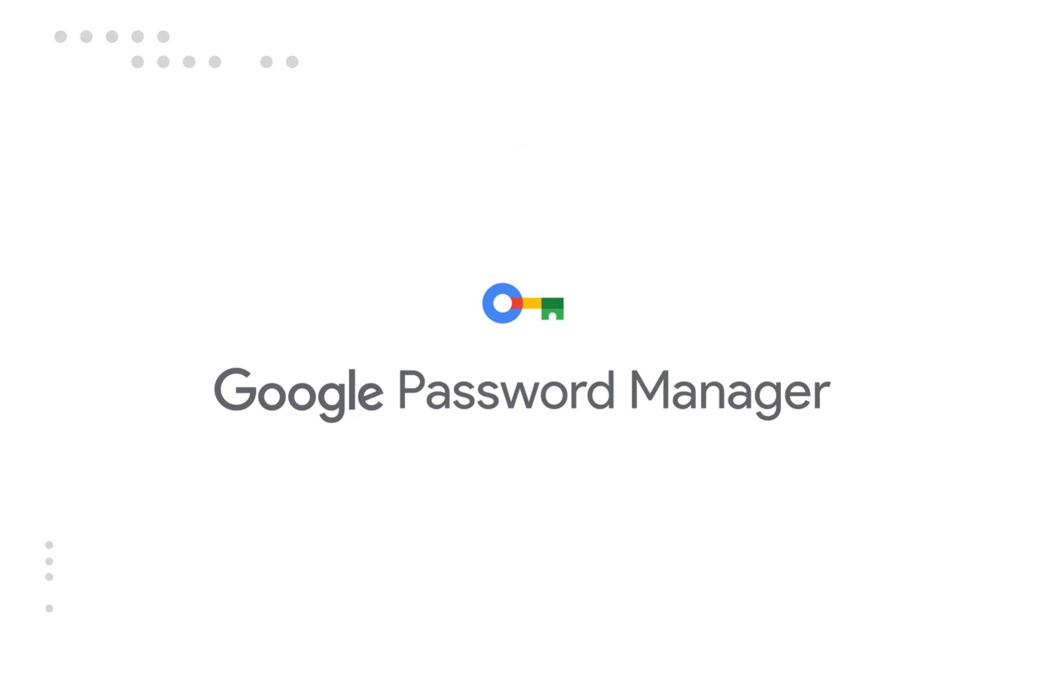 Google Password Manager graphic on white background.