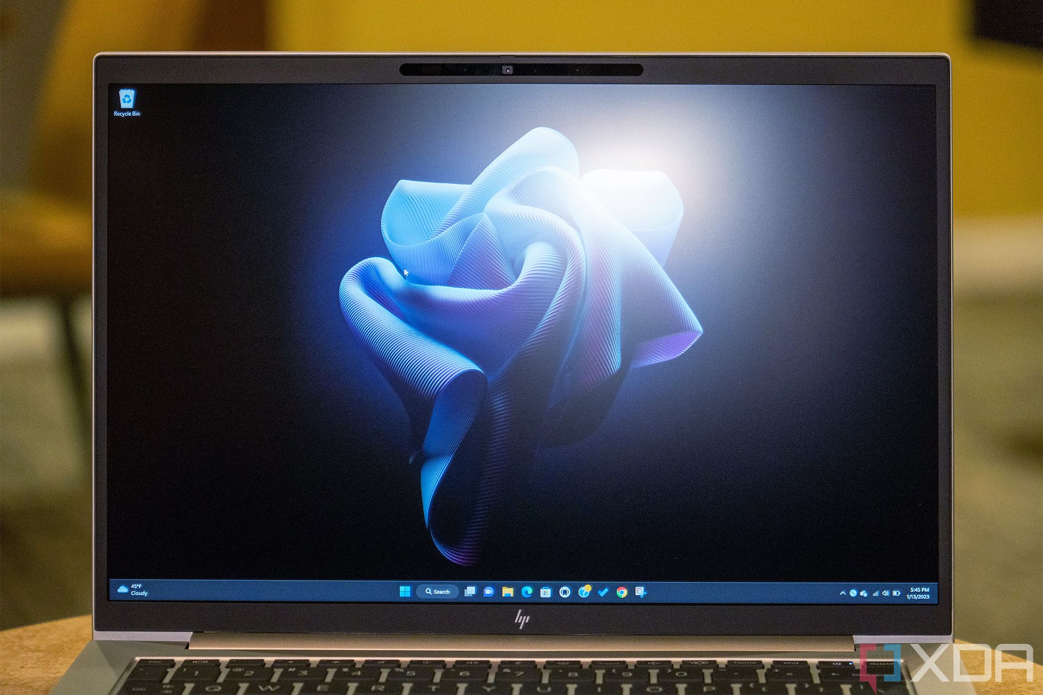 Close up of laptop display