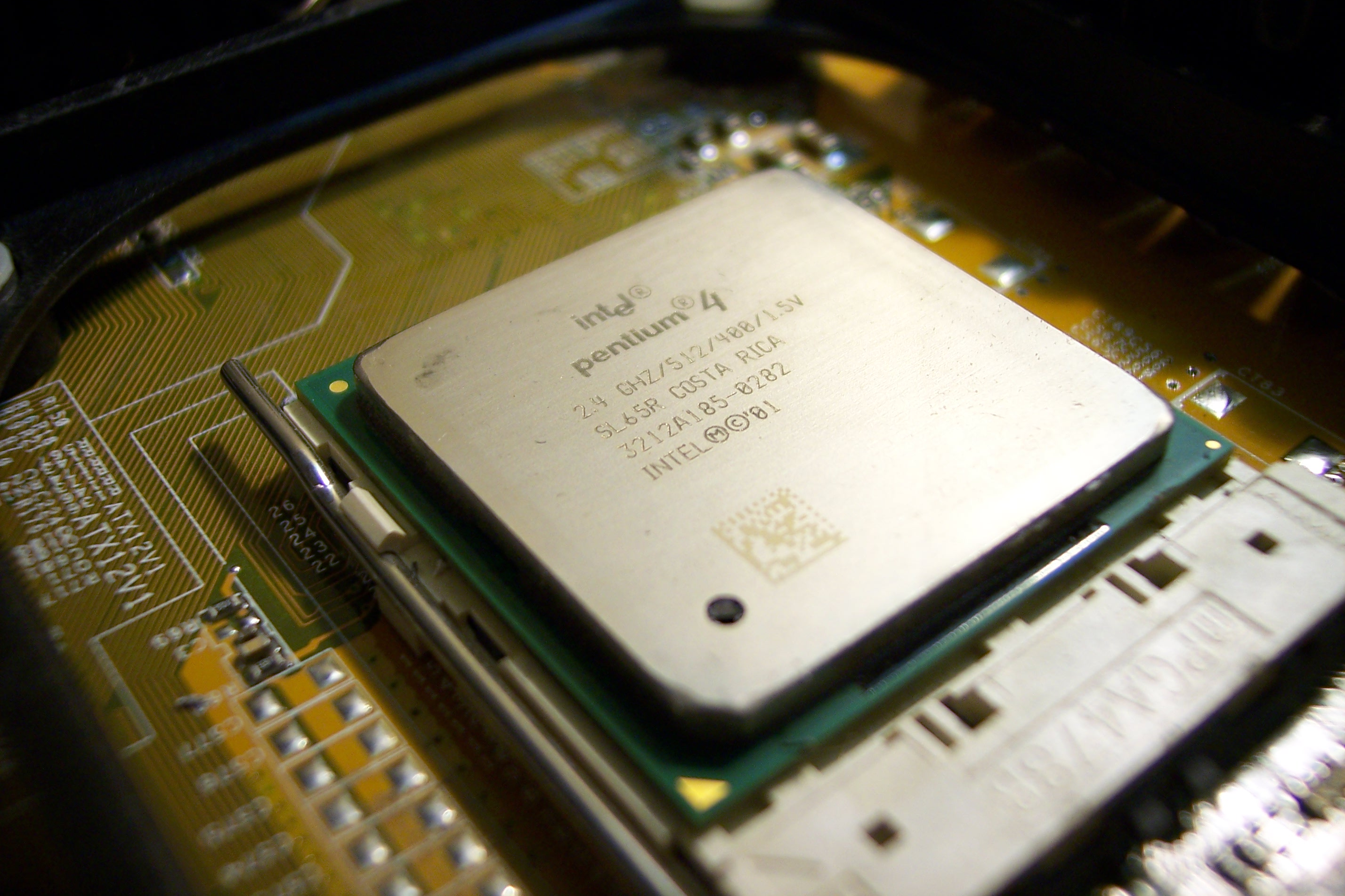 An Intel Pentium 4 CPU.