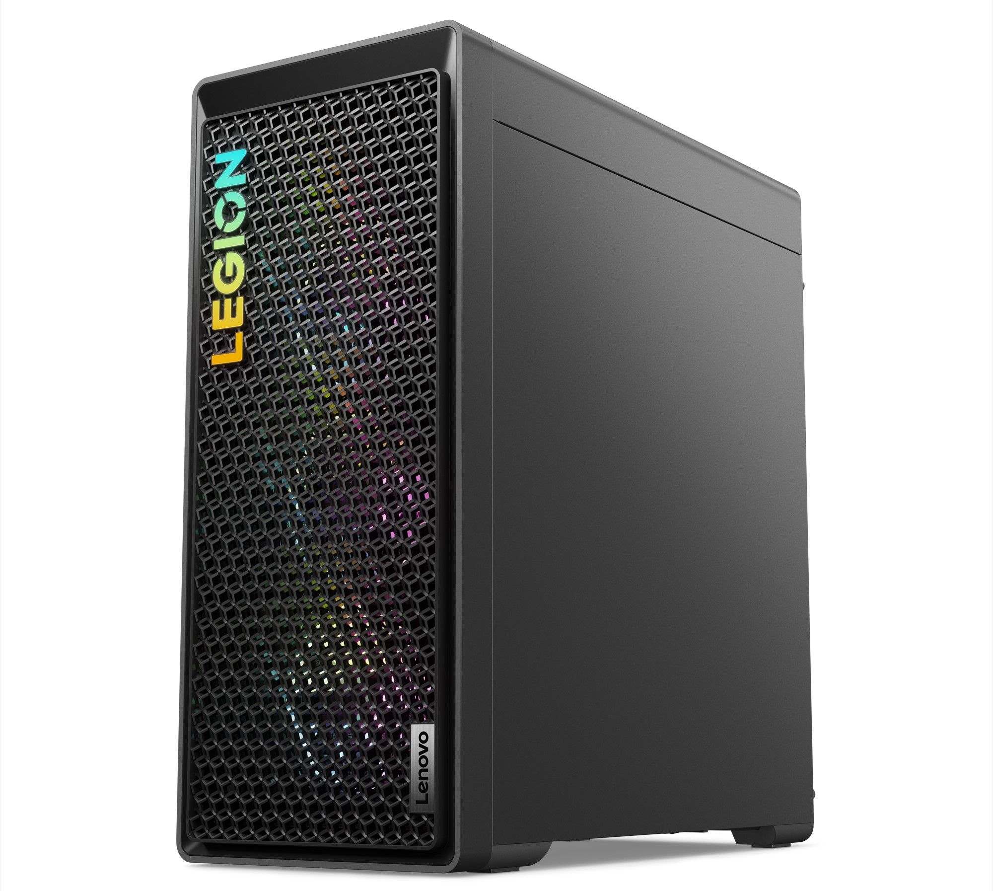 Angled front view of the Lenovo Legion Tower 7i facing left
