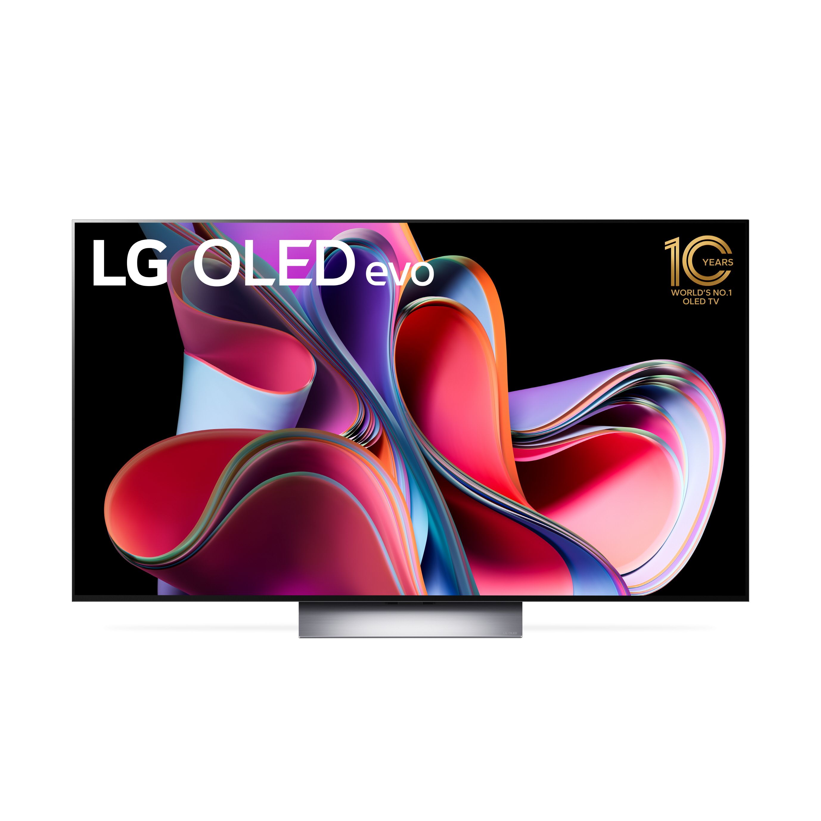 LG 2023 OLED evo series TV on white background.