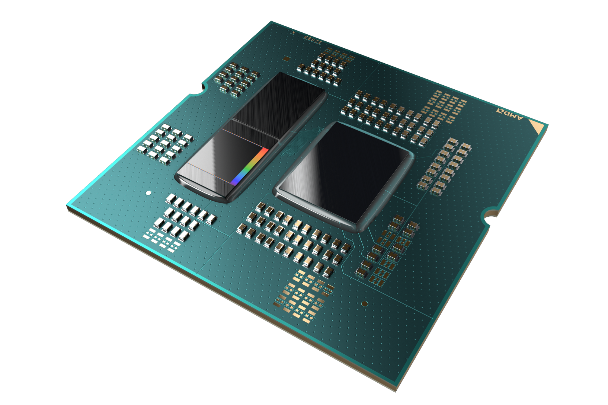 A render of a Ryzen 7000 V-Cache CPU.