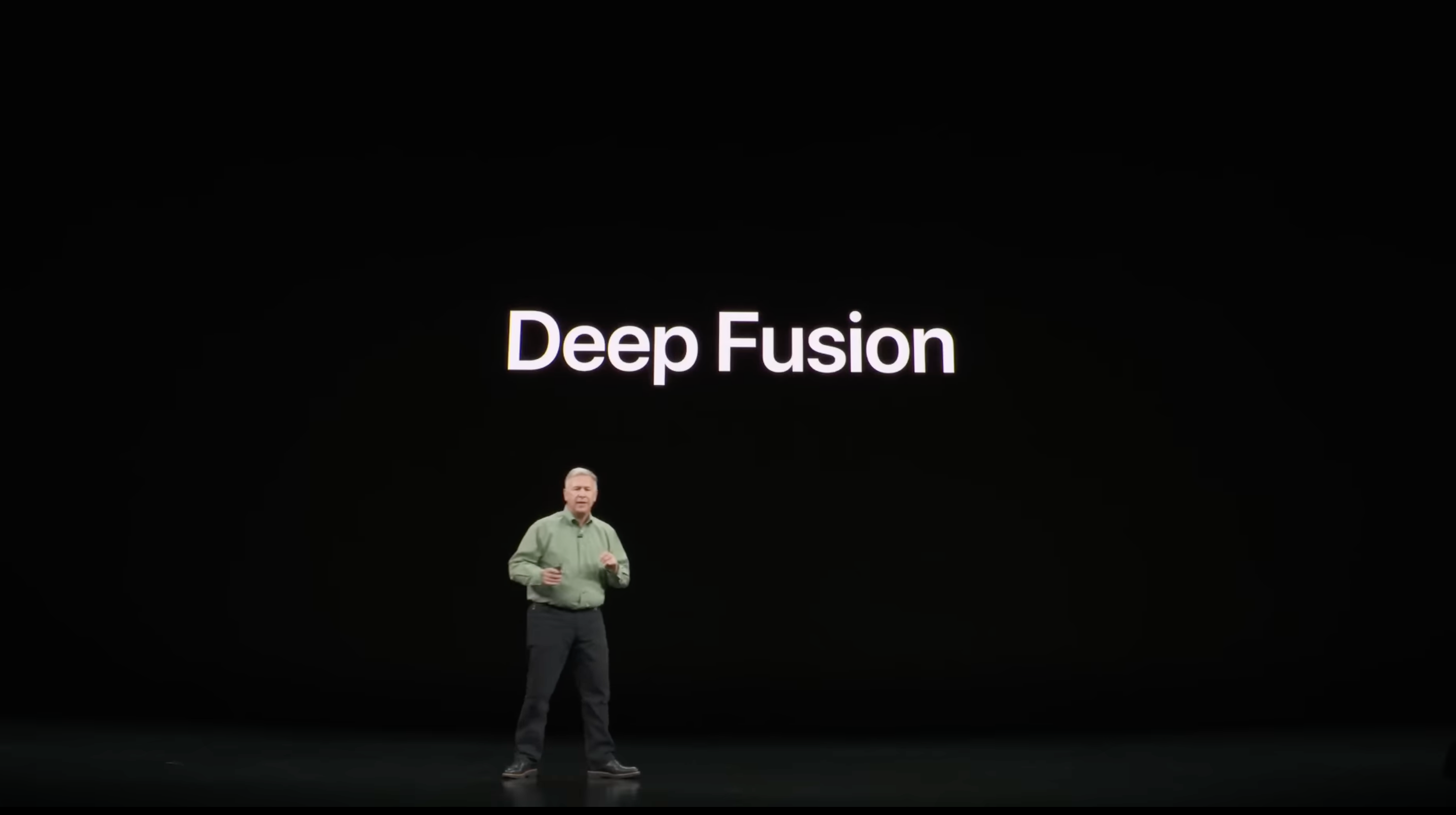Phil Schiller on stage during iPhone 11 launch event. 