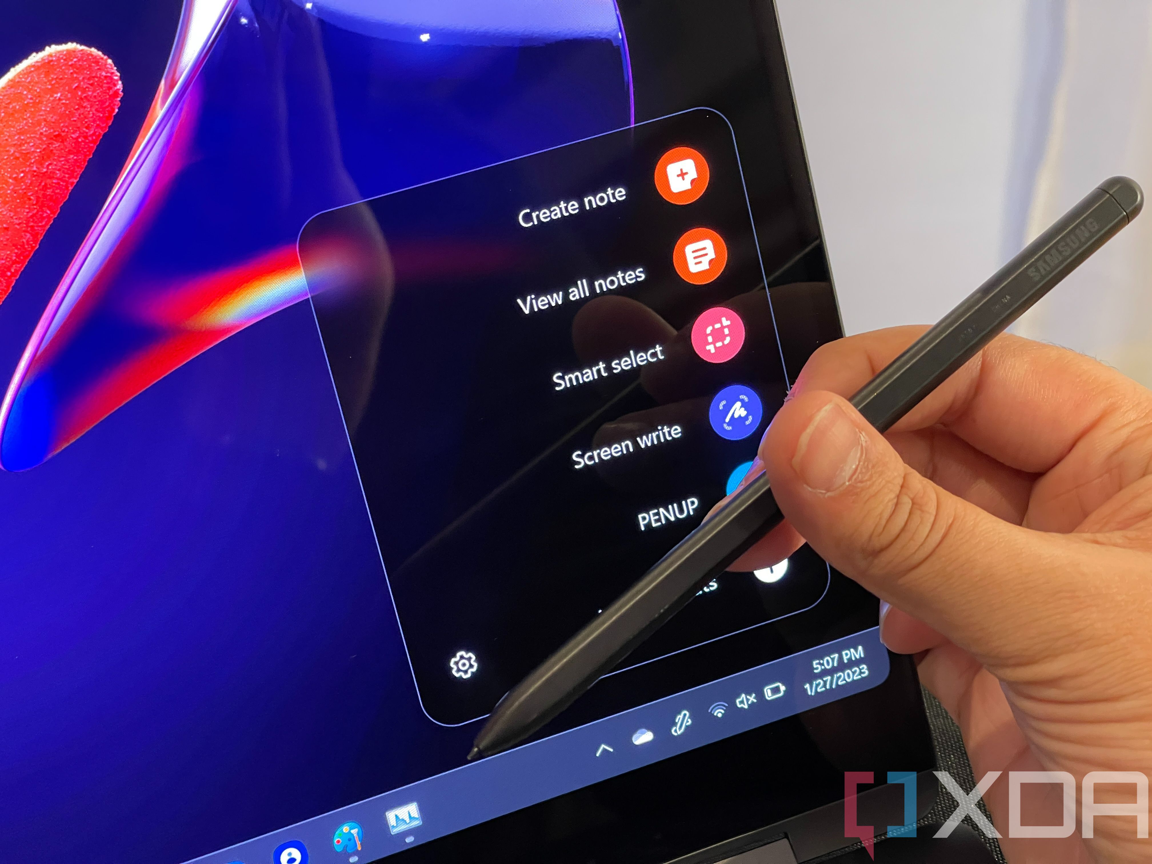The Samsung Galaxy S Pen on the Galaxy Book 3 Pro 360