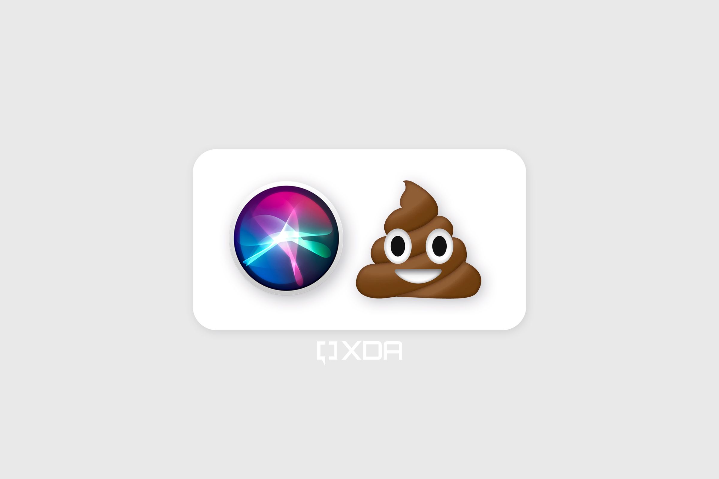 siri icon next to poop emoji