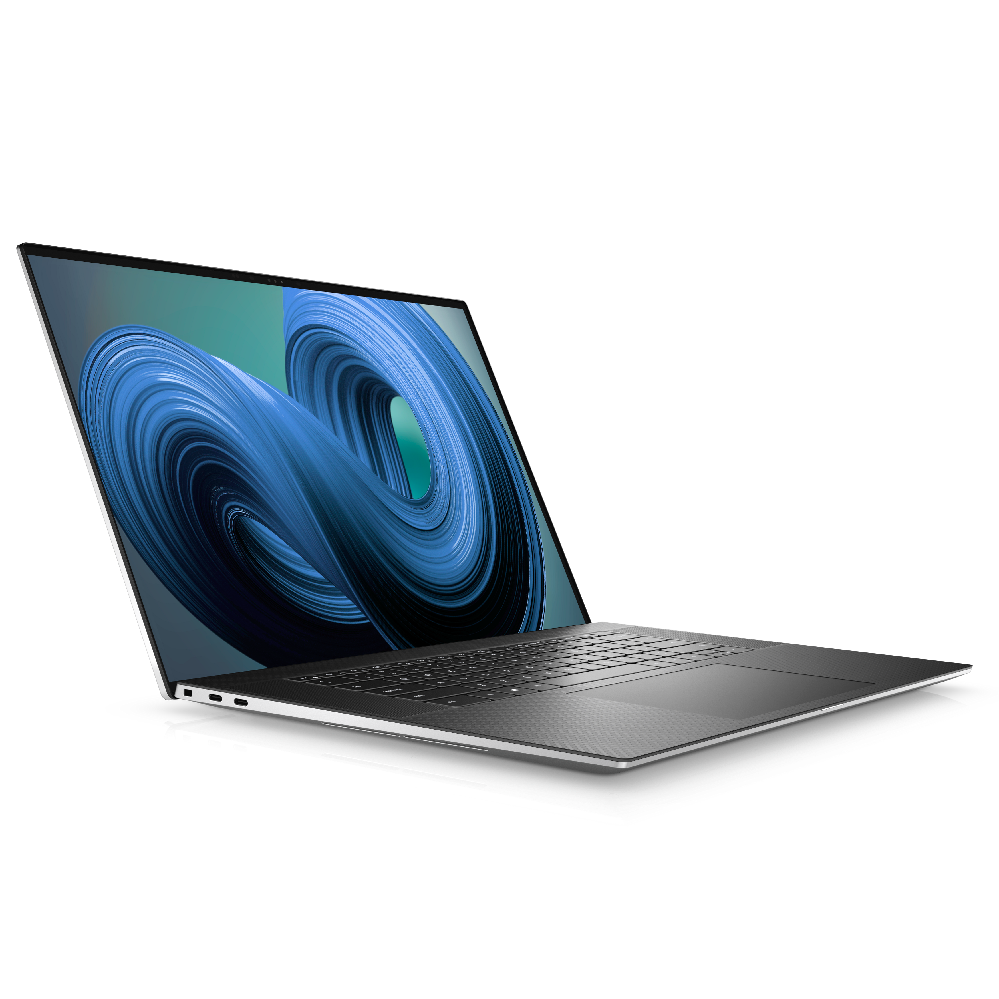 Angled front view of the Dell XPS 17 laptop facing right