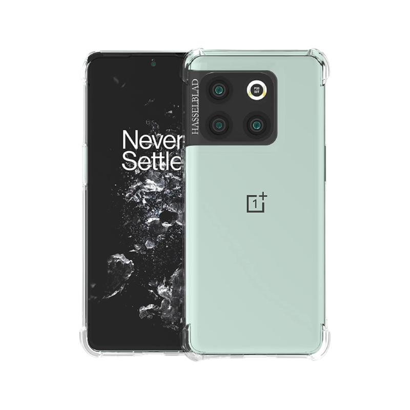Foluu clear case for OnePlus 10T on transparent background.