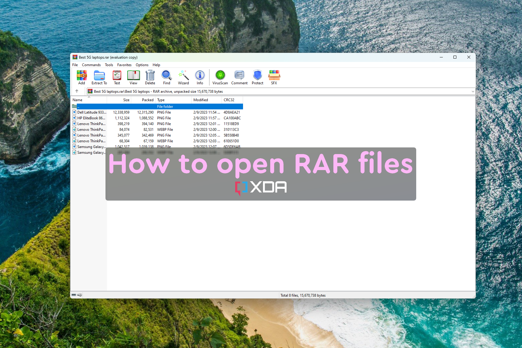 Screenshot of WinRAR on a Windows 11 desktop with text reading 