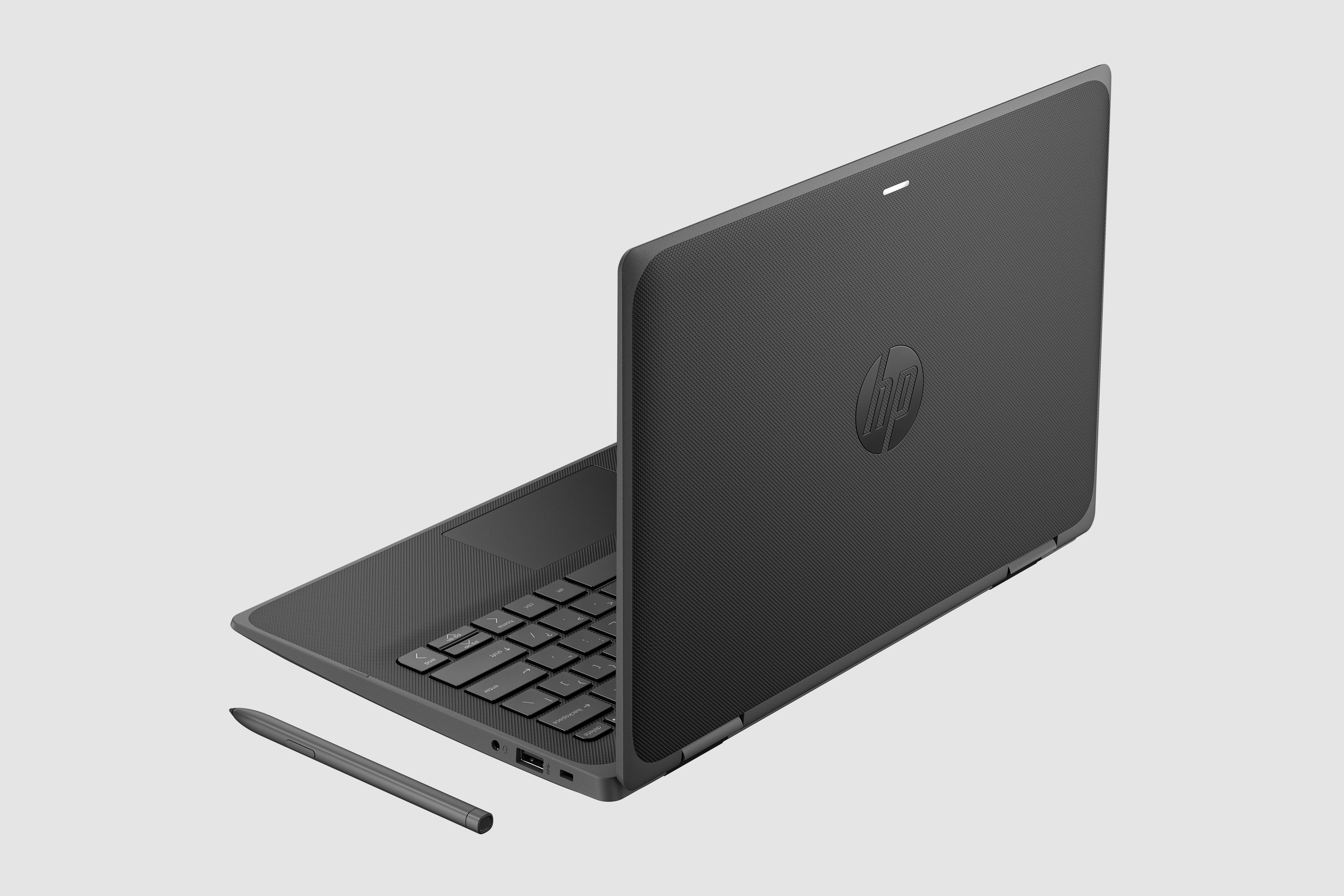 Angled rear view of the HP Pro x360 Fortis 11-inch G11