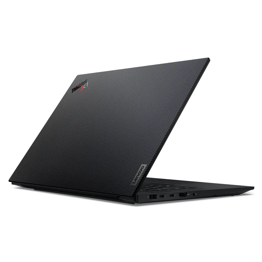 Angled rear view of the Lenovo ThinkPad X1 Extreme Gen 5 facing right
