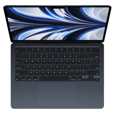 MacBook Air M2 on transparent background 