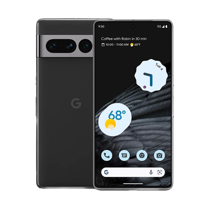 A render of the Pixel 7 Pro in obsidian color.