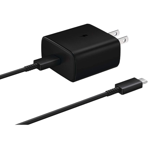 A render of the Samsung 45W charger for the Galaxy Tab S8 series.