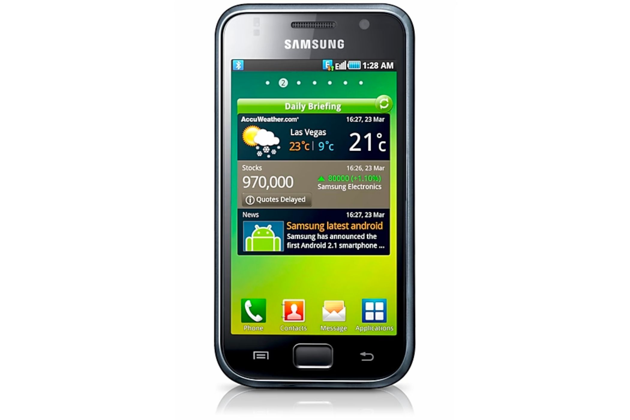 A render of the original Samsung Galaxy S from 2010.