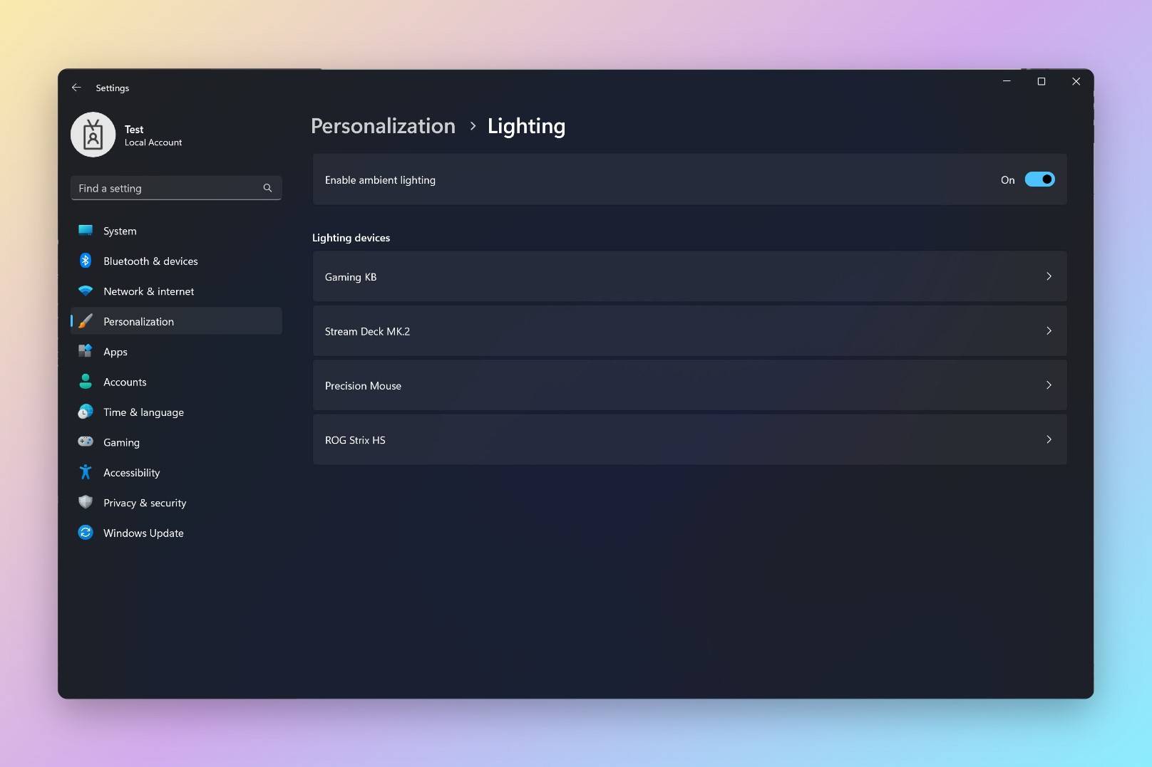 Windows 11 could soon have built-in RGB controls for peripherals