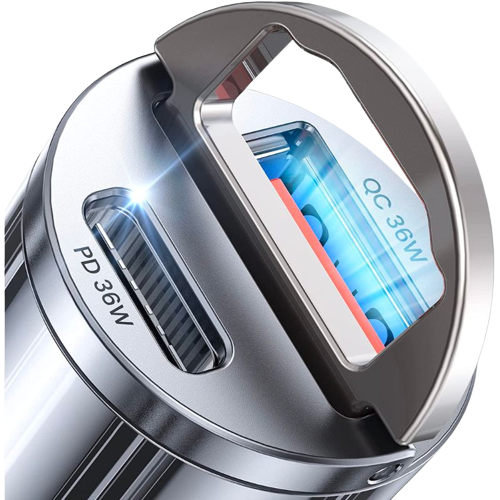A render of the AINOPE USB car charger with a pull ring.
