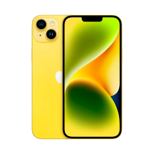 Vista del Apple iPhone 14 Plus en amarillo.