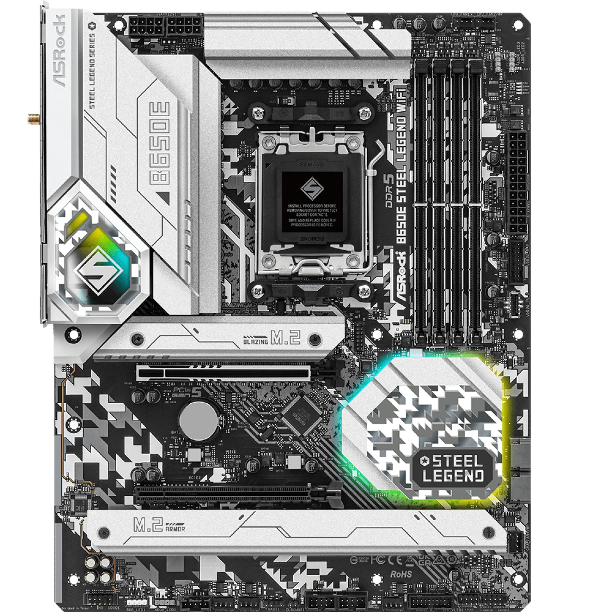 La placa base ASRock B650E Steel Legend.