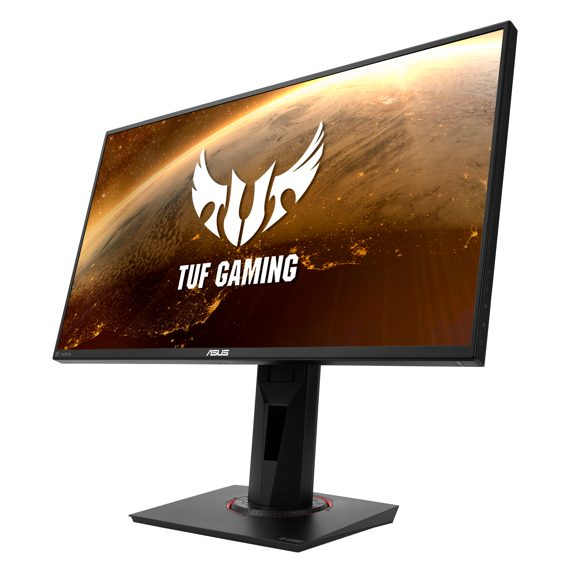 Angled view of the Asus TUF Gaming VG259QR monitor