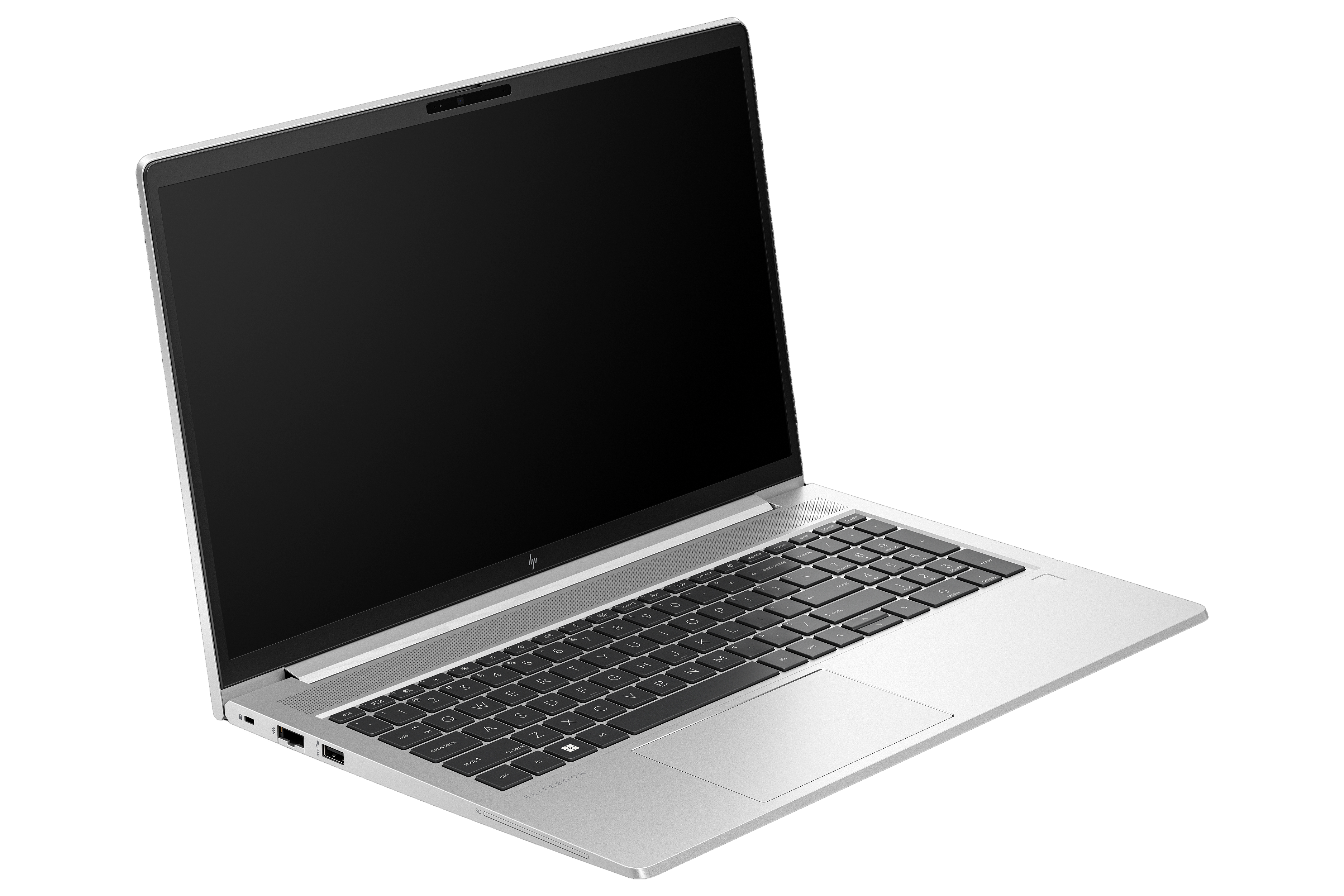 Angled front view of the HP EliteBook 655 G10 facing right