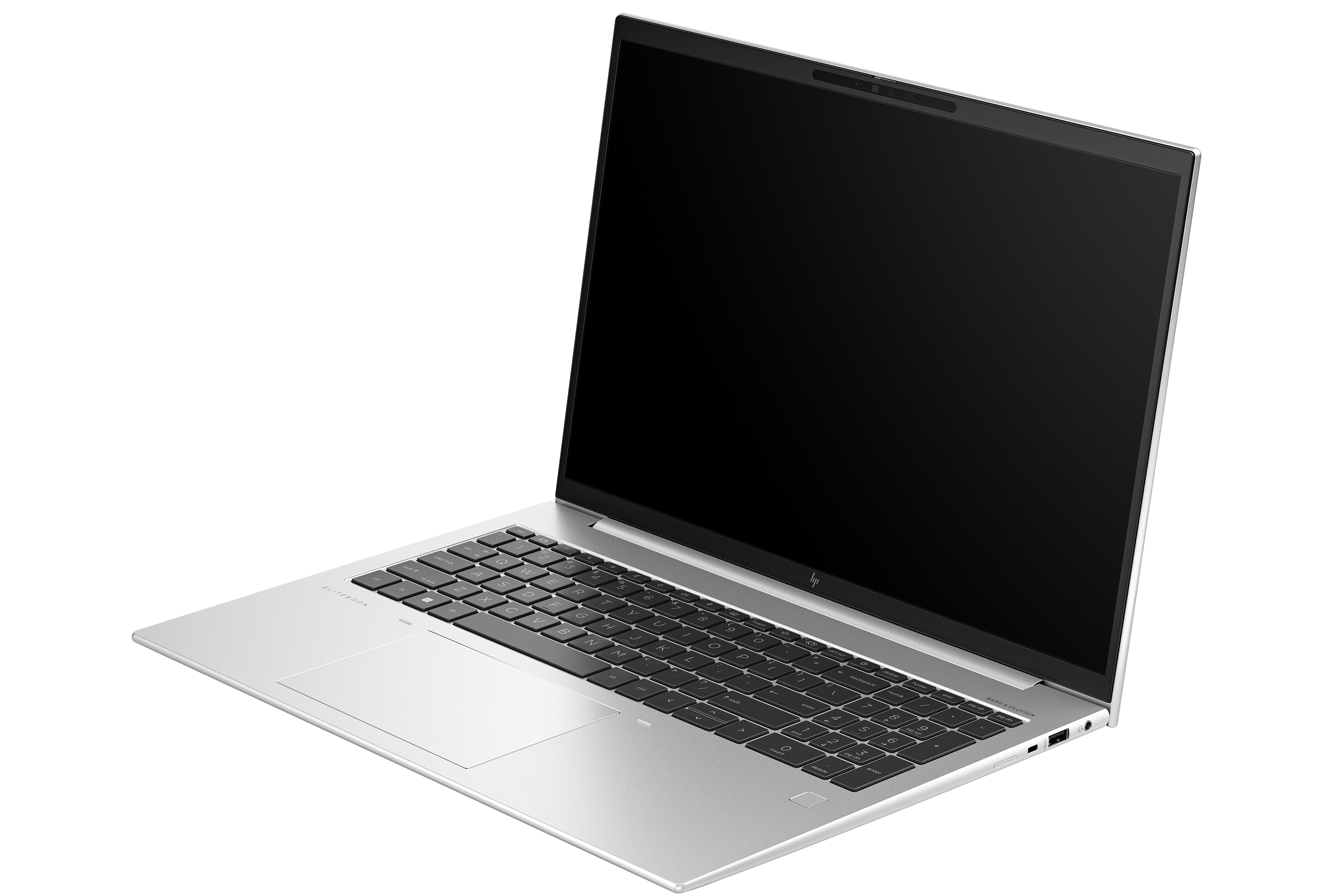 Angled view of the HP EliteBook 860 G10 facing left