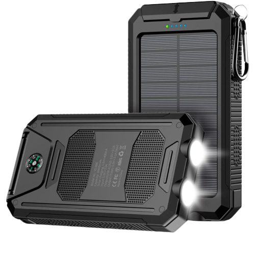 a render of the Mregb solar pwoer charger in black color.