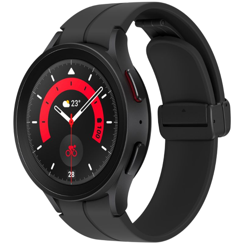 A render of the Samsung Galaxy Watch 5 Pro in black color.