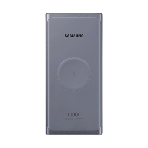 A render of the Samsung wireless portable charger in grey color.