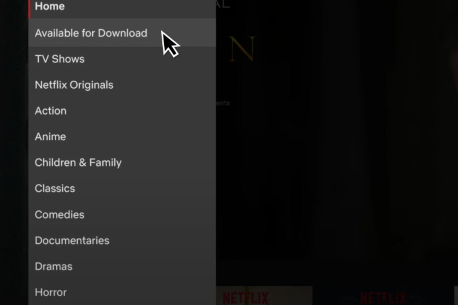 Netflix Available for download button