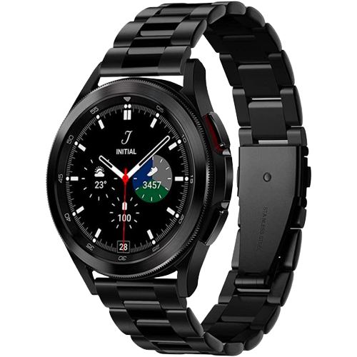 Vista de la correa de metal moderno de Spigen para el Galaxy Watch 5 pro.