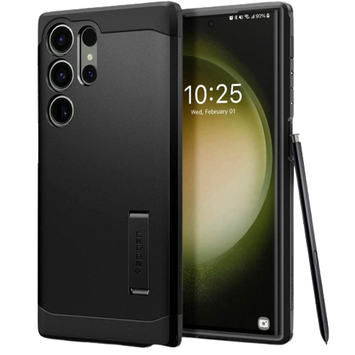 A render of the Spigen Tough Armor case for the Galaxy S23 Ultra.