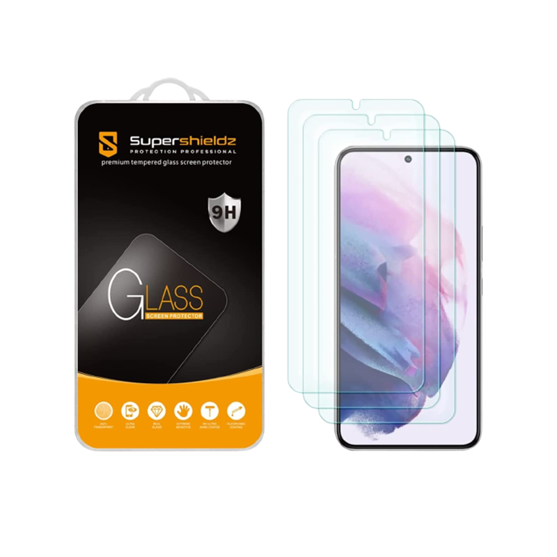 Supershieldz Tempered Glass for Galaxy S22+ on transparent background.