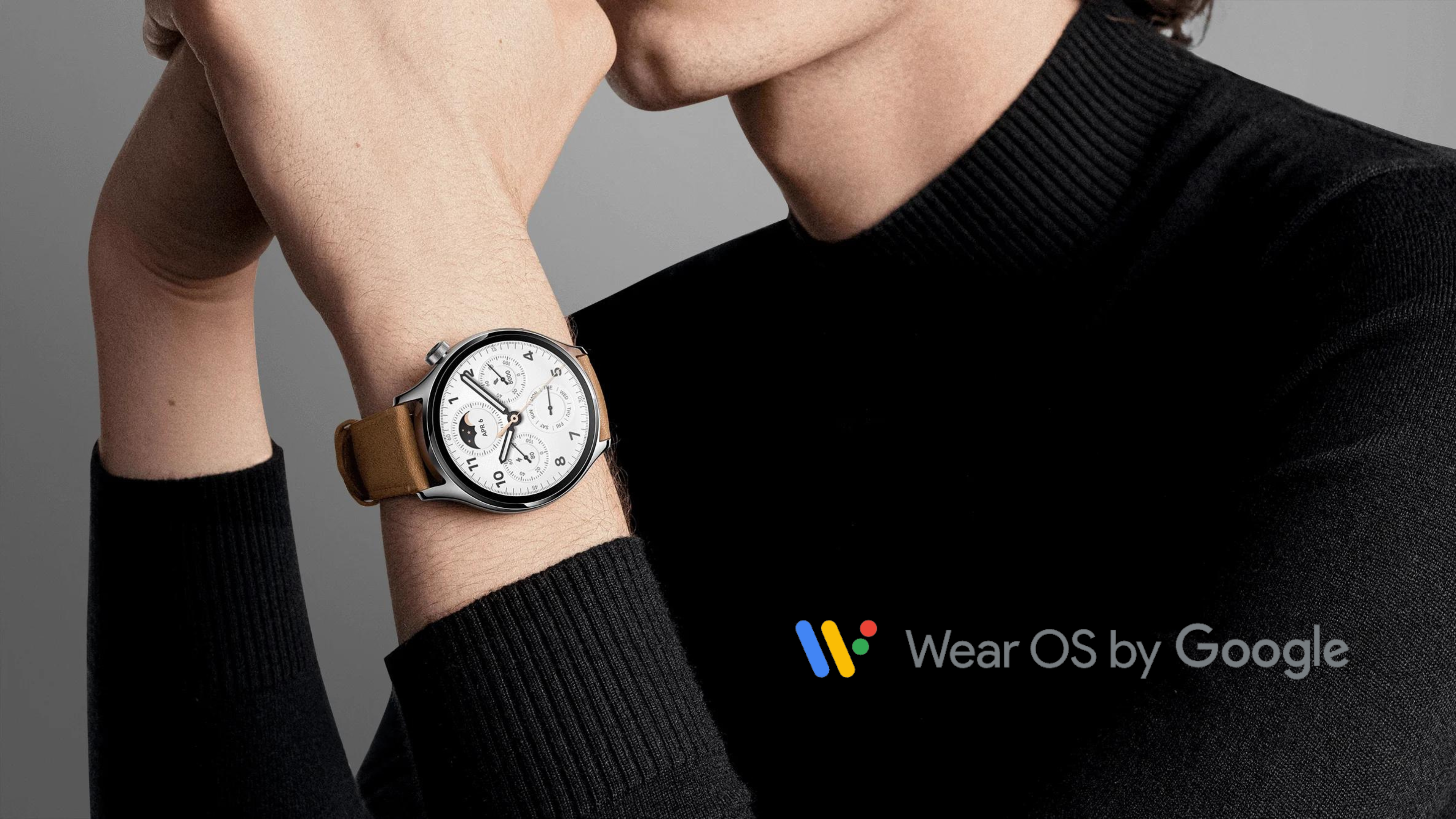 Xiaomi smartwatch with Google Wear OS logo 