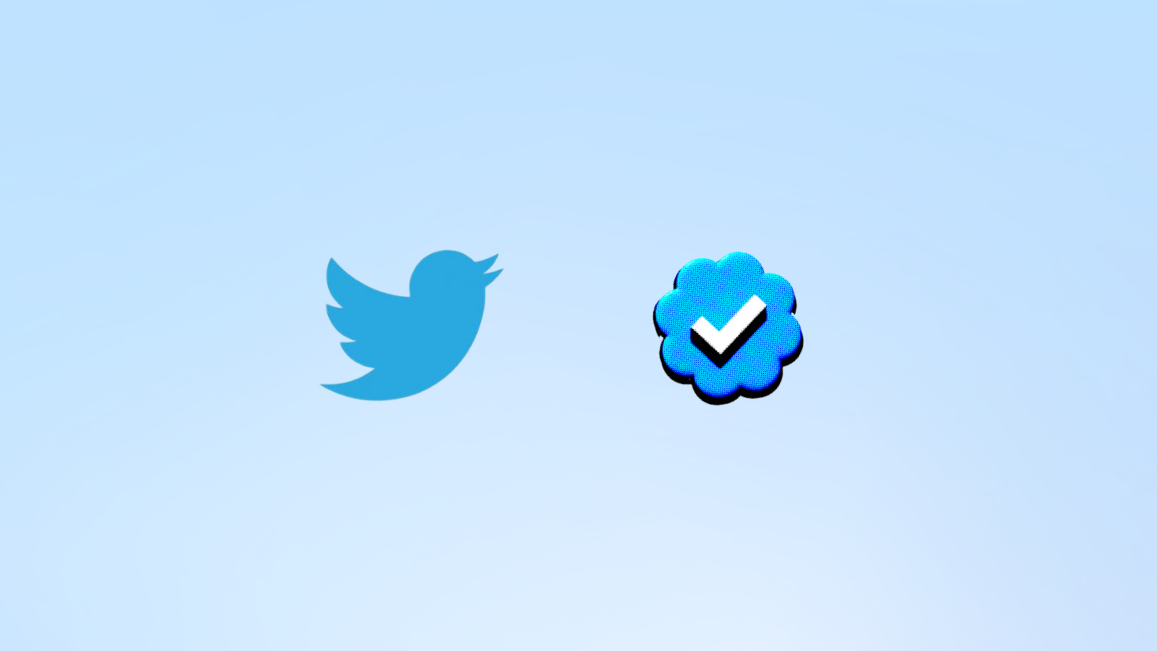Twitter and blue logo on a gradient background