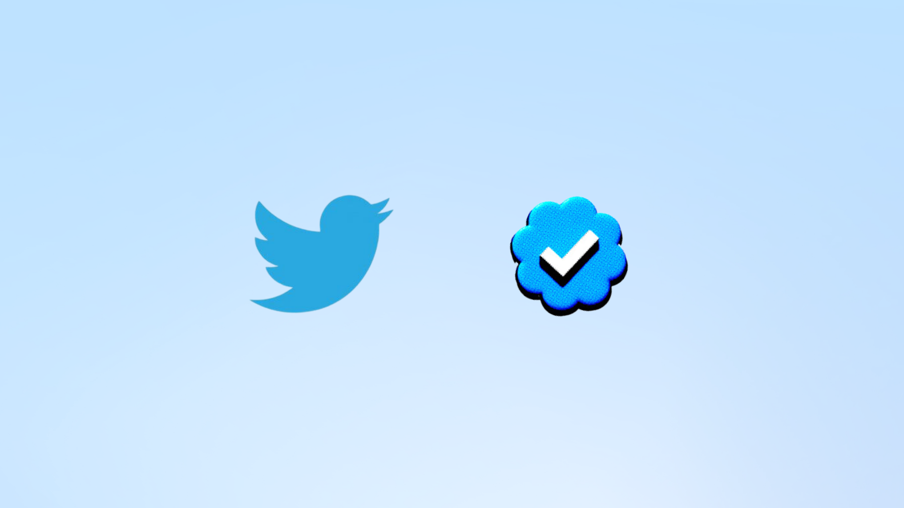 Twitter and Blue logo on gradient background