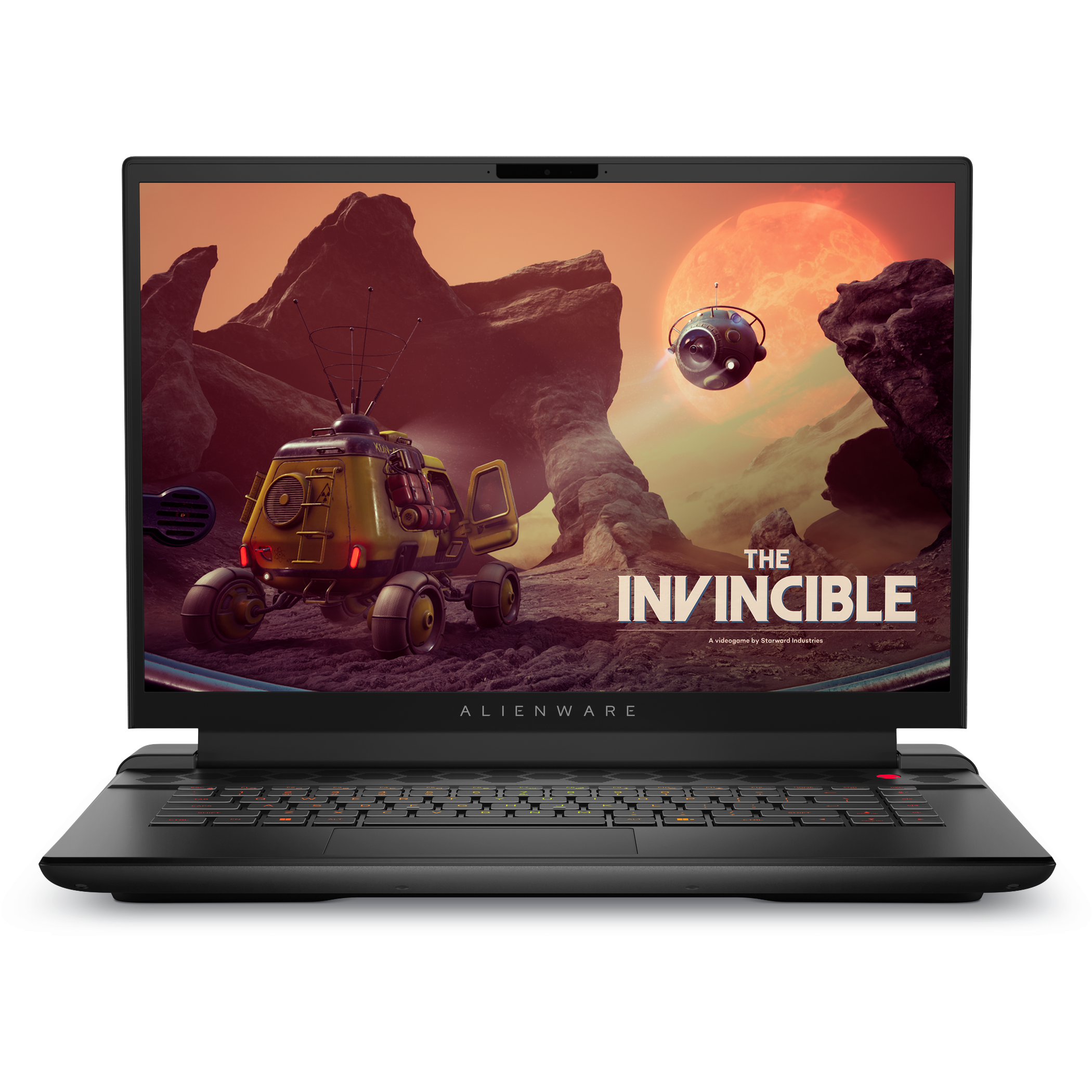 Front view of the Alienware m16 AMD laptop