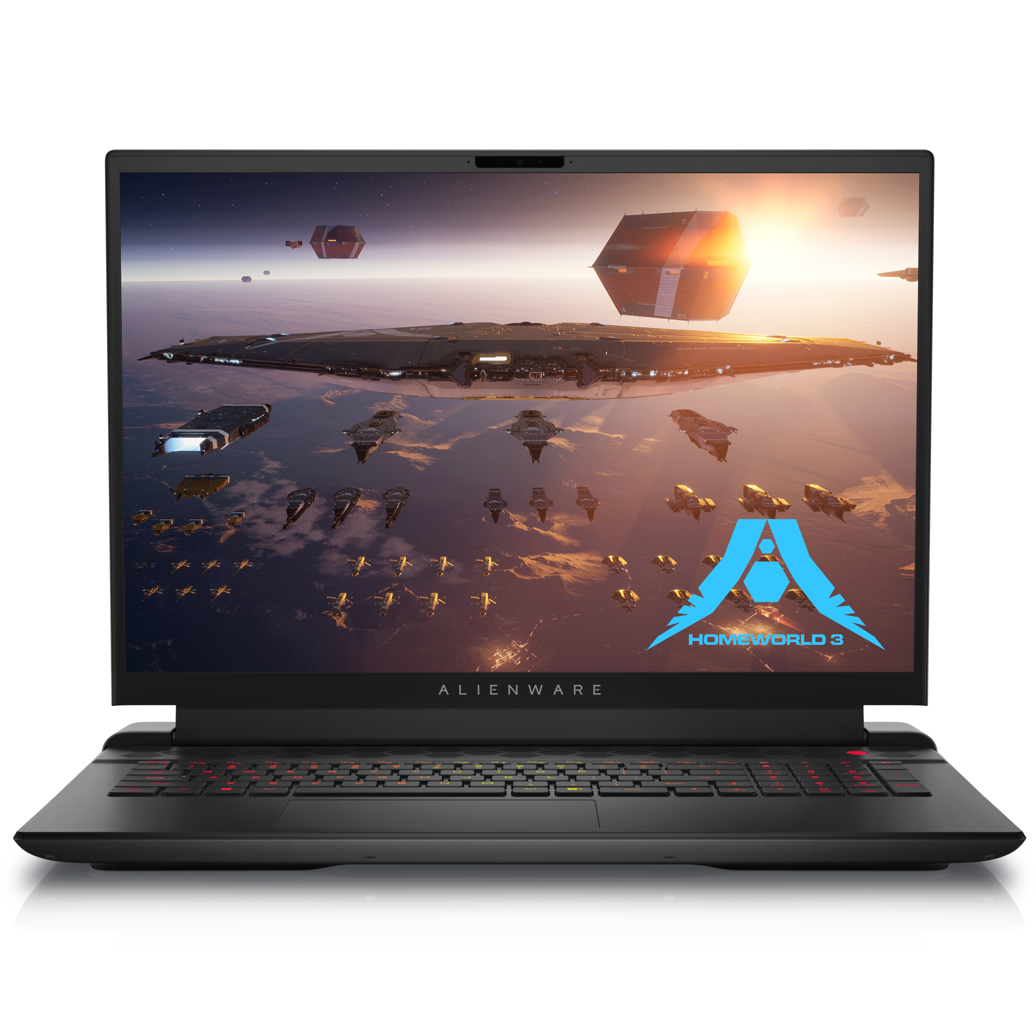 Front view of the Alienware m18 laptop