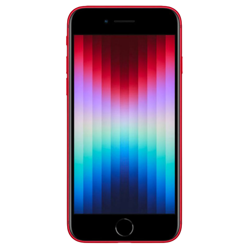 Ein Rendering des Apple iPhone SE 3 in roter Farbe.