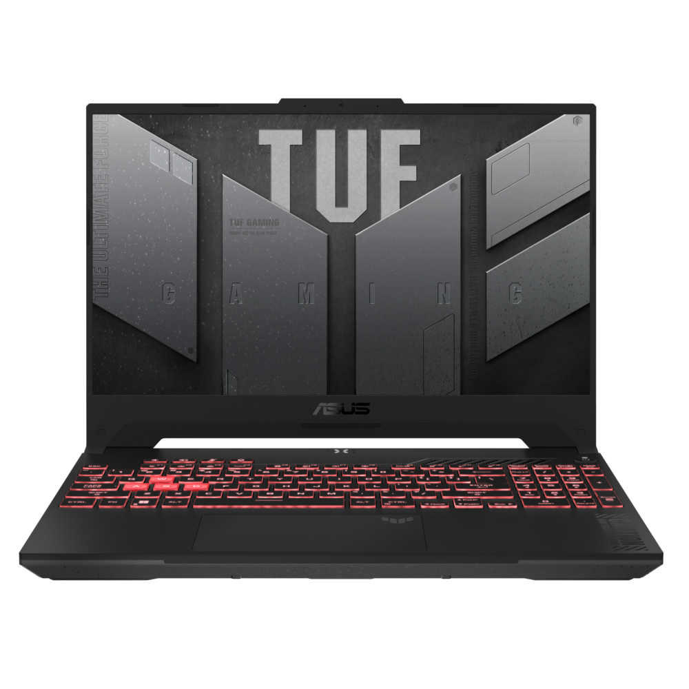 Front view of the Asus TUF Gaming A17 2023 laptop